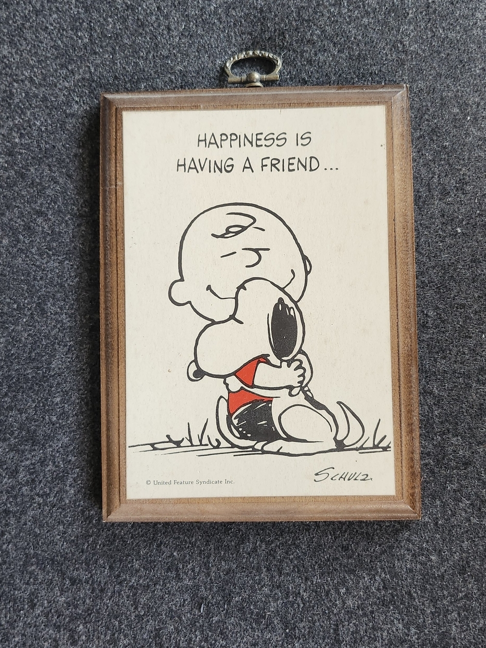 Vintage Peanuts Charlie Brown & Snoopy Framed Art - White, Brown